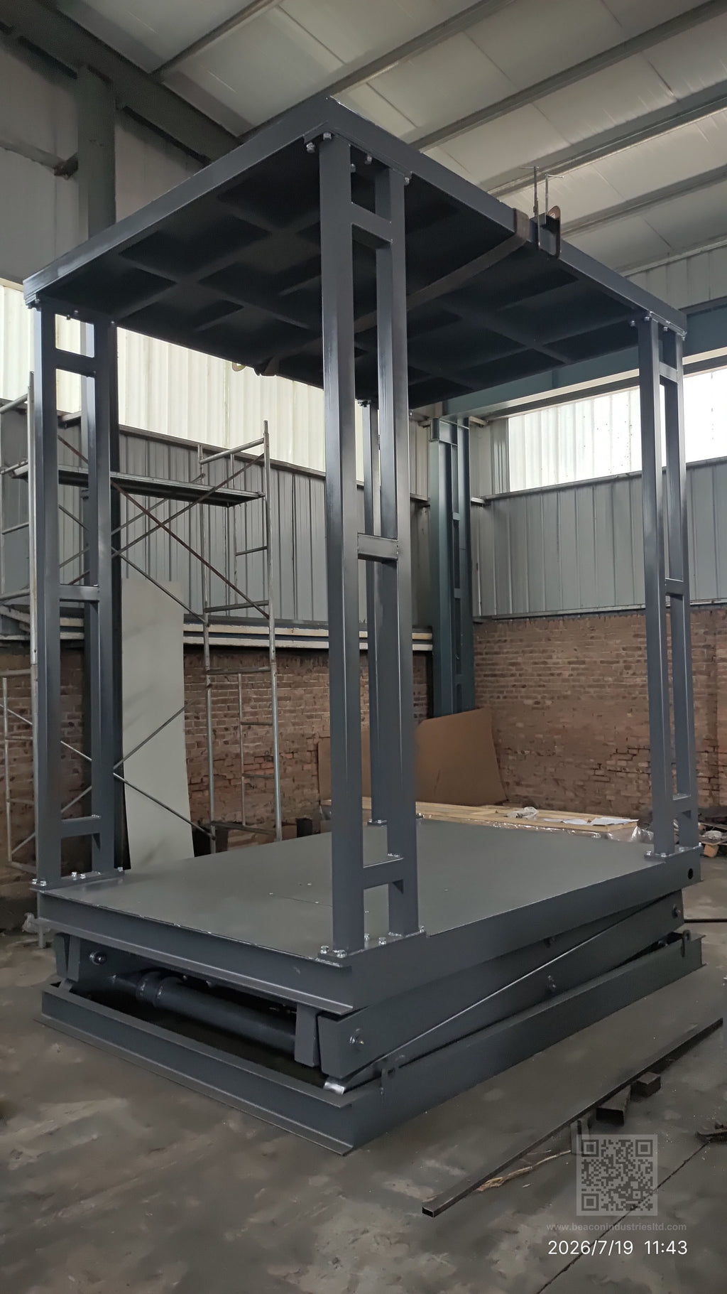 Double deck scissor lift parking system side view — 1200kg capacity, factory direct