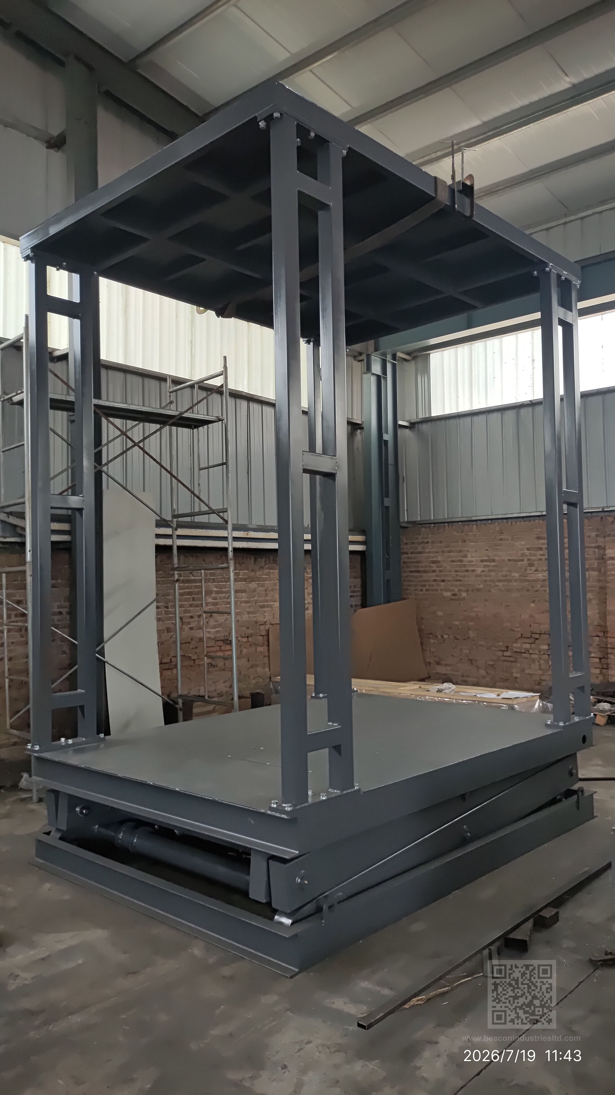 Double deck scissor lift parking system side view — 1200kg capacity, factory direct