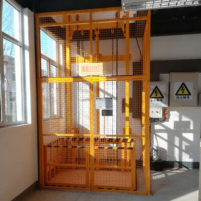 Guide Rail Cargo Lift — 3 Ton, Double Column Double Cylinder, 6m Lift Height