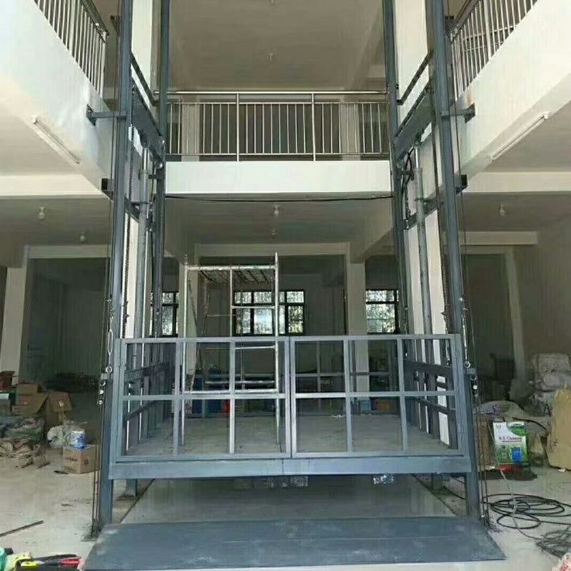 Guide Rail Cargo Lift — 3 Ton, Double Column Double Cylinder, 6m Lift Height